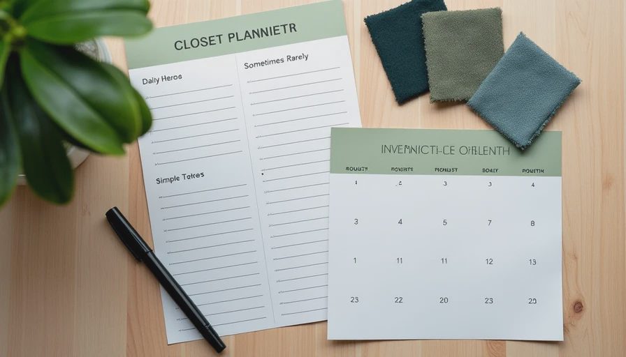 Closet planning worksheet and calendar for practical audit