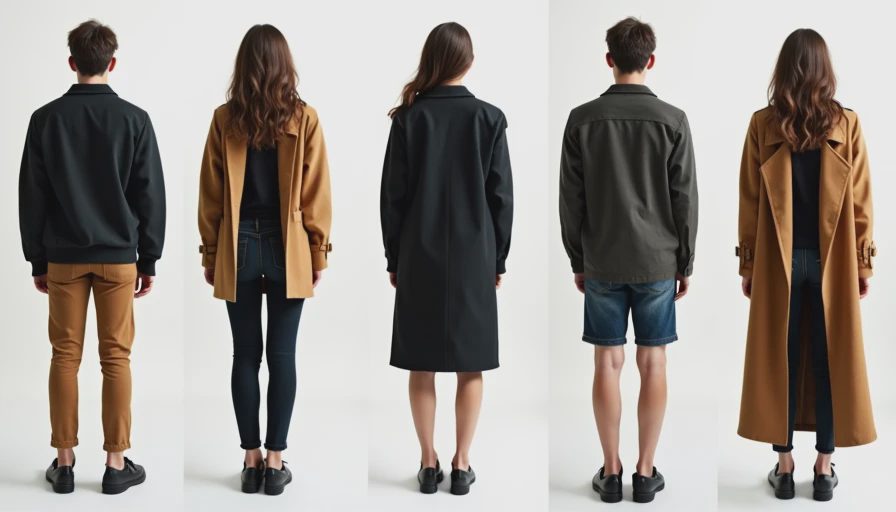 Multiple outfits created from 8-piece capsule wardrobe