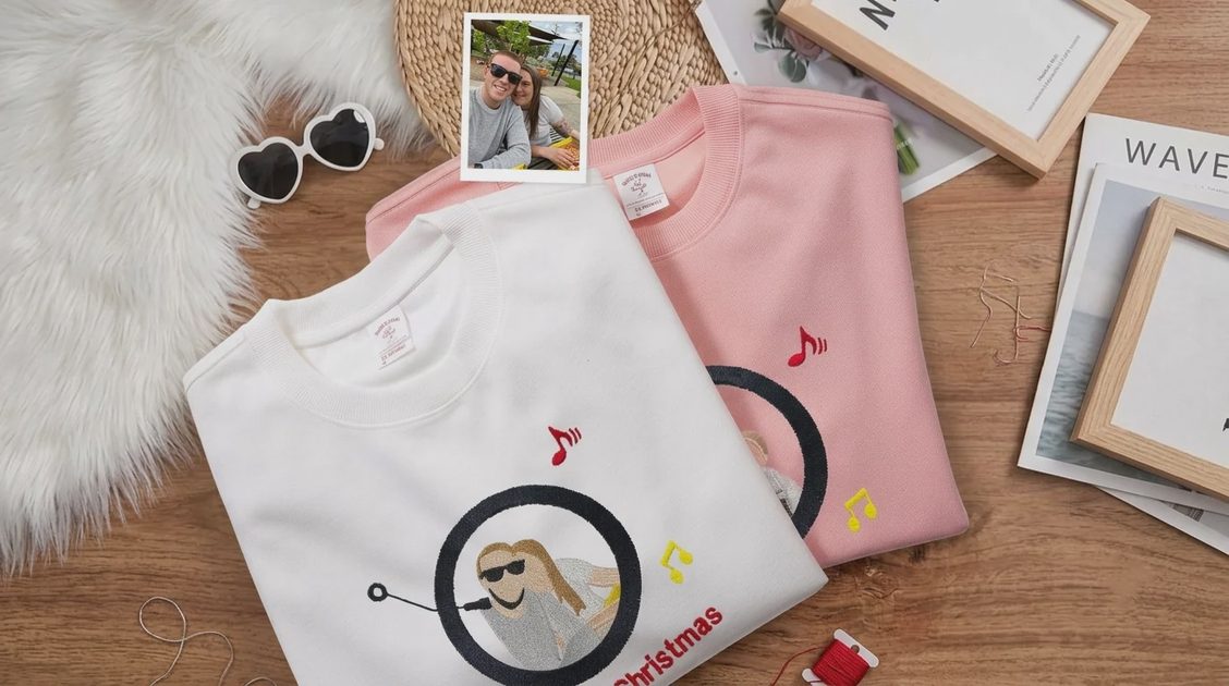 Custom Embroidered Music Player Sweatshirt: The Gift That Plays Your Song