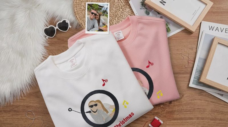 Custom Embroidered Music Player Sweatshirt: The Gift That Plays Your Song